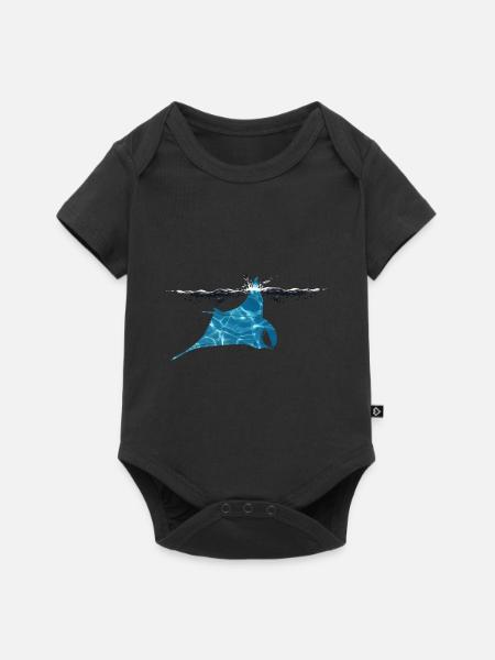 Mantarochen Niedlicher - Baby Premium Kurzarmbody - Schwarz