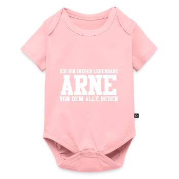 Arne Name Design - Baby Premium Kurzarmbody - Rosa - Vorne