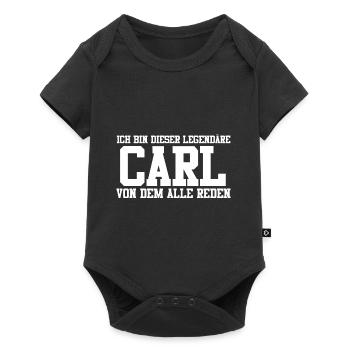 Carl Name Design - Baby Premium Kurzarmbody - Schwarz - Vorne