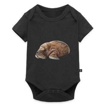 Walross - Baby Premium Kurzarmbody - Schwarz - Vorne