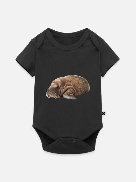 Walross - Baby Premium Kurzarmbody - Schwarz