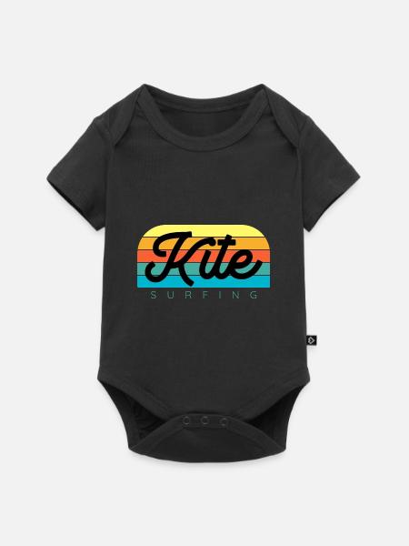 Kitesurfen Kitesurf Kitesurfer Kiteboard - Baby Premium Kurzarmbody - Schwarz