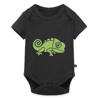 Chamäleon - Baby Premium Kurzarmbody - Schwarz - Vorne
