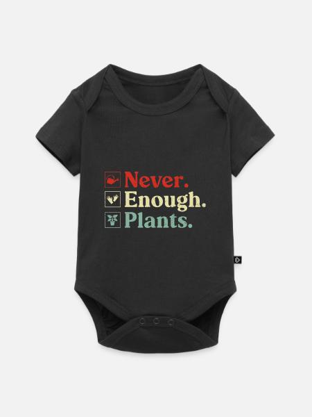 Never Enough Plants - Baby Premium Kurzarmbody - Schwarz