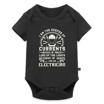 Keeper of Currents Bringer of Power Electrician - Baby Premium Kurzarmbody - Schwarz - Vorne
