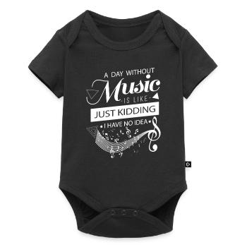 A day without music is like Just Kidding no idea - Body à manches courtes Premium Bébé - noir - Devant