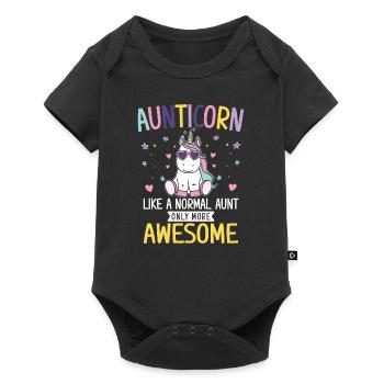 Aunticorn like a normal Aunt only more awesome - Baby Premium short-sleeve bodysuit - black - Front