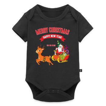 Noël Motif de Noël Père Noël - Body à manches courtes Premium Bébé - noir - Devant