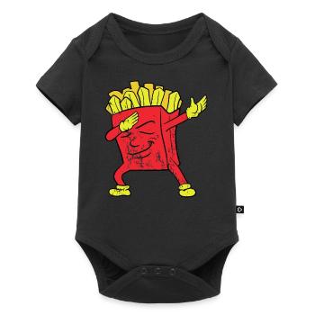 Retro Vintage Grunge Dabbing Dab French Frieze - Baby Premium short-sleeve bodysuit - black - Front