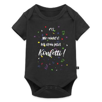Konfetti Fasching Karneval Helau Party Feier - Baby Premium Kurzarmbody - Schwarz - Vorne
