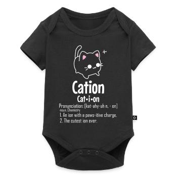 Kation Chemiker Physiker Lustig Geschenk Katze - Baby Premium Kurzarmbody - Schwarz - Vorne