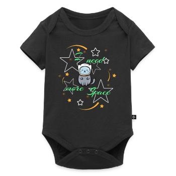 Katze Katzen Weltraum Astronomie Miau Katzenshirt - Baby Premium Kurzarmbody - Schwarz - Vorne
