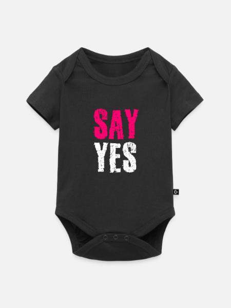 Say Yes marriage proposal - Baby Premium short-sleeve bodysuit - black
