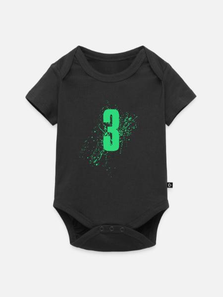 3 Drei - Baby Premium Kurzarmbody - Schwarz