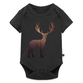 Autumn forest deer - Baby Premium short-sleeve bodysuit - black - Front