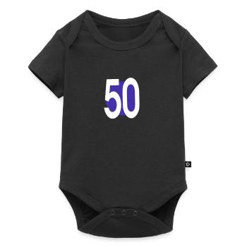 50e anniversaire - Body à manches courtes Premium Bébé - noir - Devant