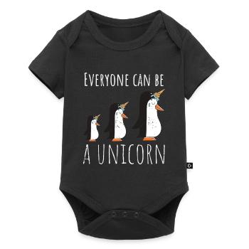 Famille de pingouins mignons - Body à manches courtes Premium Bébé - noir - Devant