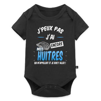 Les huitres m'appellent ostréiculteur cadeau - Body à manches courtes Premium Bébé - noir - Devant