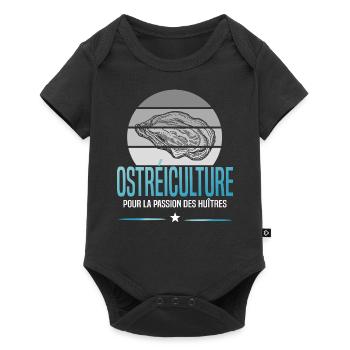 L'ostréiculture pour la passion de l'huître - Body à manches courtes Premium Bébé - noir - Devant