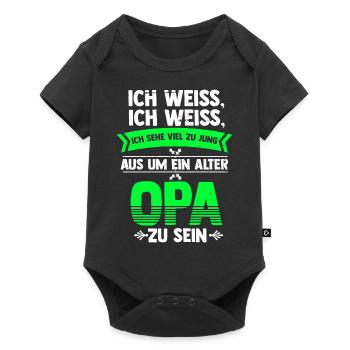 Viel zu jung als ein alter Opa zu sein - Baby Premium Kurzarmbody - Schwarz - Vorne