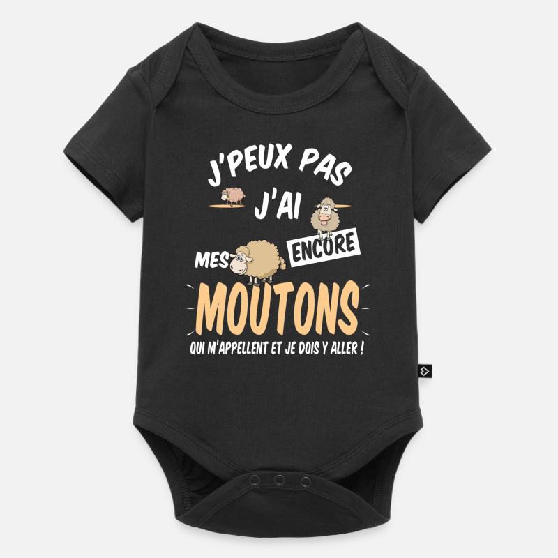 mouton berger sommeil dodo - Body à manches courtes Premium Bébé - noir