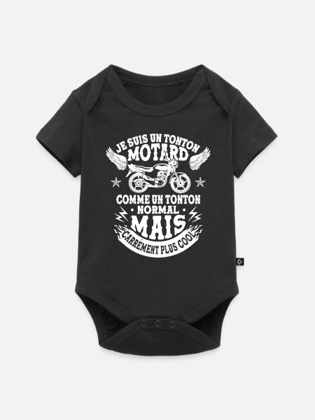 Je Suis Un Tonton Motard Plus Cool Cadeau Moto - Body à manches courtes Premium Bébé - noir