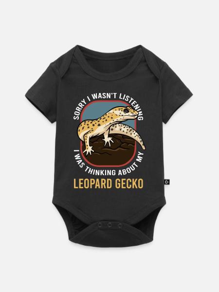 Leopard Gecko Reptiles Nature Wildlife - Baby Premium short-sleeve bodysuit - black