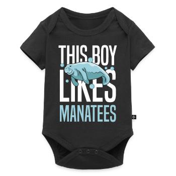 Funny Saying Boy Likes Manatees Ocean Wildlife - Baby Premium short-sleeve bodysuit - black - Front