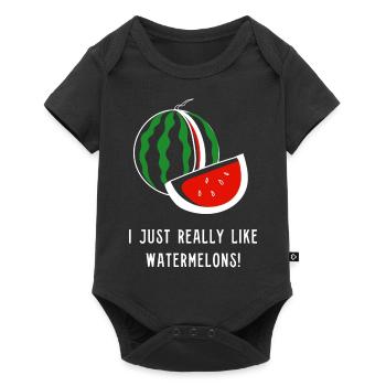 J'aime vraiment les pastèques, les fruits - Body à manches courtes Premium Bébé - noir - Devant
