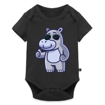 Cool Sunglasses Hippo Animal Gift Hippo - Baby Premium short-sleeve bodysuit - black - Front