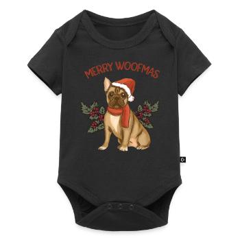 Joyeux Woofmas - Joyeux Noël Boston Terrier - Body à manches courtes Premium Bébé - noir - Devant