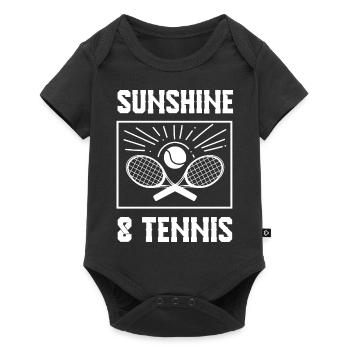 Soleil et tennis, loisirs, sports, vacances d'été - Body à manches courtes Premium Bébé - noir - Devant