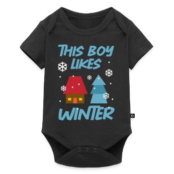 Boy Likes Winter Cozy Winter Days Snowflake Tea - Baby Premium short-sleeve bodysuit - black - Front