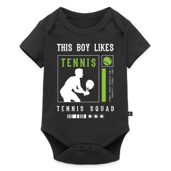 Boy Likes Tennis Holiday Ball Sports Hobby - Baby Premium short-sleeve bodysuit - black - Front
