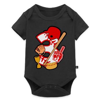 Baseball 3. Geburtstag Party Nummer 3 - 3 Jahre - Baby Premium Kurzarmbody - Schwarz - Vorne