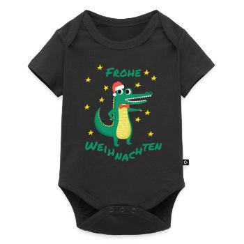 Crocodile Joyeux Noël étoiles du Père Noël - Body à manches courtes Premium Bébé - noir - Devant