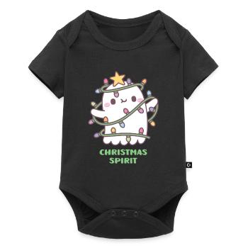 Funny Christmas Spirit Cute Ghost Christmas Lights - Baby Premium short-sleeve bodysuit - black - Front