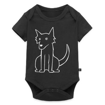 Dessin artistique mignon de silhouette de chien - Body à manches courtes Premium Bébé - noir - Devant