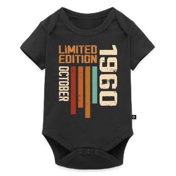 Vintage Oktober 1960 Retro Geburtstagsgeschenk - Baby Premium Kurzarmbody - Schwarz - Vorne