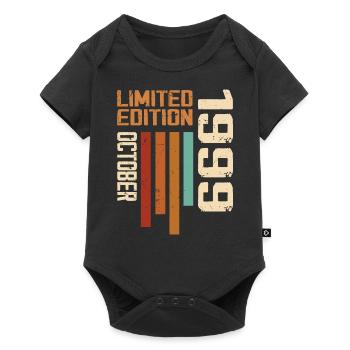 Vintage Oktober 1999 Retro Geburtstagsgeschenk - Baby Premium Kurzarmbody - Schwarz - Vorne
