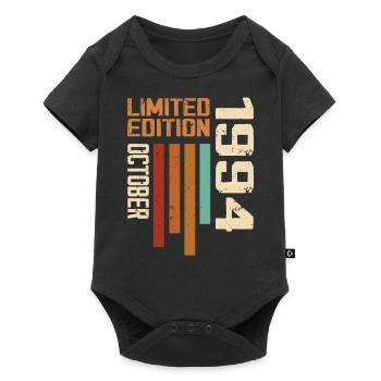 Vintage Oktober 1994 Retro Geburtstagsgeschenk - Baby Premium Kurzarmbody - Schwarz - Vorne
