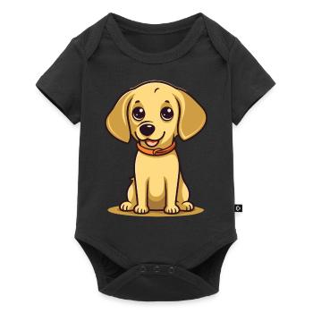 Niedliches Hundedesign für Hundebesitzer - Baby Premium Kurzarmbody - Schwarz - Vorne