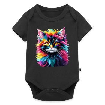 Cat Cat Rainbow Cute Kids - Baby Premium short-sleeve bodysuit - black - Front