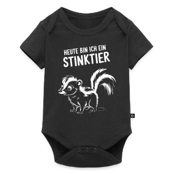 Stinktier Kostüm Tier lustig Karneval Fasching - Baby Premium Kurzarmbody - Schwarz - Vorne