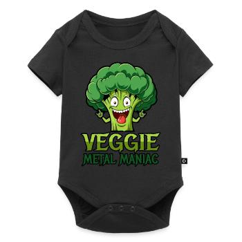 Veggie Metal Maniac - Vegan Musik - Spruch - Baby Premium Kurzarmbody - Schwarz - Vorne