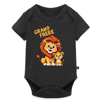 Super grand frère Lion Fier Naissance Bébé Lions - Body à manches courtes Premium Bébé - noir - Devant
