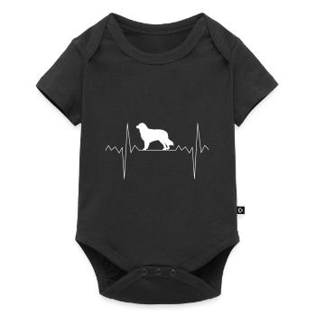 Rythme cardiaque Australian Shepherd - Body à manches courtes Premium Bébé - noir - Devant