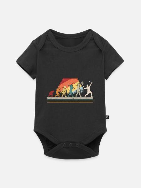 Funny Tennis Evolution Funny Retro Style for Tenni - Baby Premium short-sleeve bodysuit - black