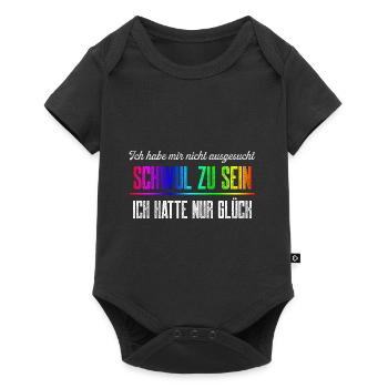 Glück Schwul zu sein / CSD Gay pride Design - Baby Premium Kurzarmbody - Schwarz - Vorne
