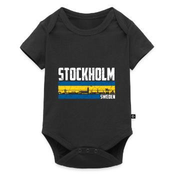 Stockholm Suède Skyline Ville suédoise - Body à manches courtes Premium Bébé - noir - Devant